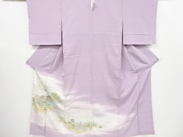 リサイクル　寿光織浮見堂風景模様織り出し一つ紋色留袖(比翼付き)